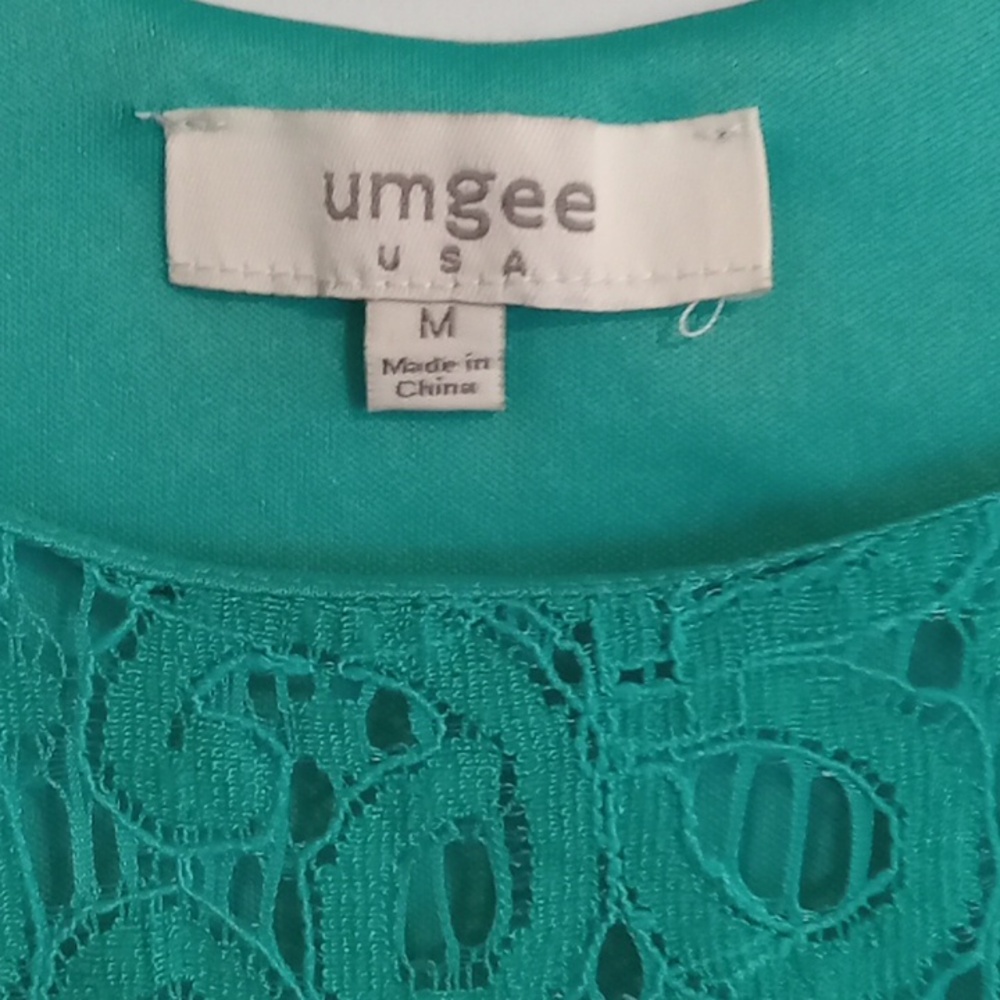 Umgee Turquoise Lace Mini Dress - Picture 4 of 6